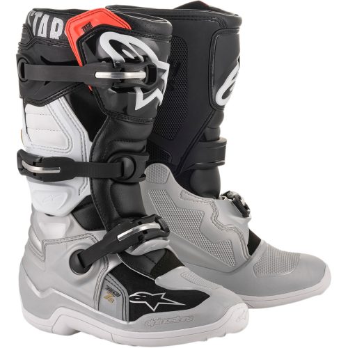 ALPINESTARS YOUTH TECH 7S BOOTS (BLACK-SILVER-WHITE)