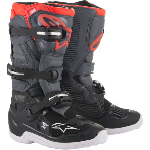 ALPINESTARS YOUTH TECH 7S BOOTS (BLACK-GREY-RED)