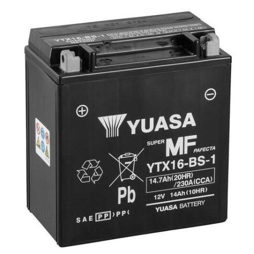 YUASA Battery Maintenance Free with Acid Pack – YTX16-BS-1