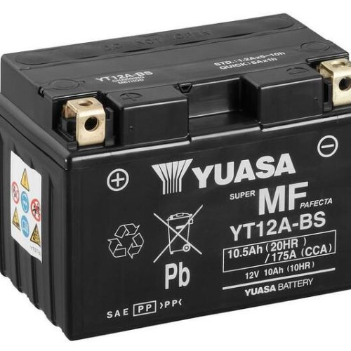 YUASA Battery Maintenance Free with Acid Pack – YT12A-BS