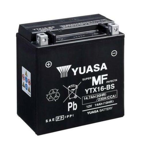 YUASA Battery Maintenance Free with Acid Pack – YTX16-BS