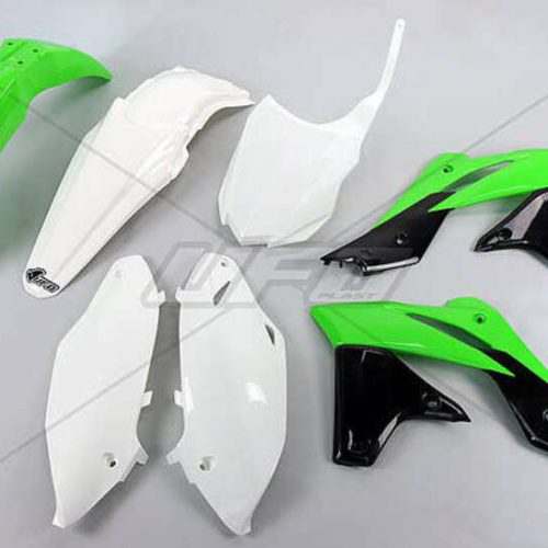 UFO Plastic Kit OEM Color (14-15) Green/White/Black Kawasaki KX-F250