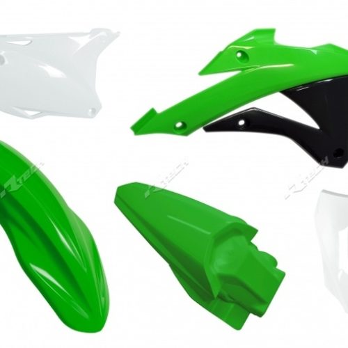 RACETECH Plastic Kit OEM Color Green/White Kawasaki KX85