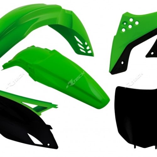 RACETECH Plastic Kit OEM Colour (2012) Green/Black Kawasaki KX-F250