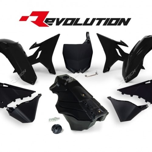 RACETECH Revolution Plastic Kit + Gas Tank Black Yamaha YZ125/250