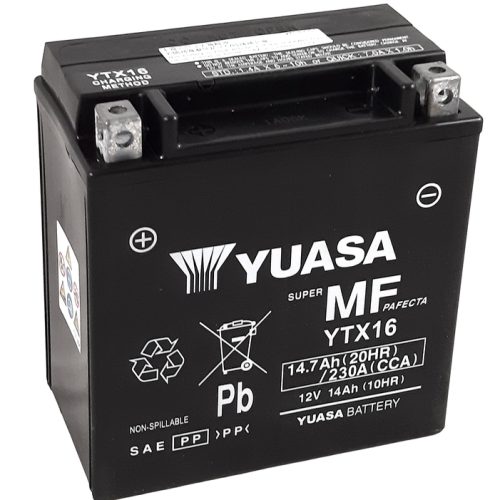 YUASA W/C Battery Maintenance Free Factory Activated – YTX16 FA