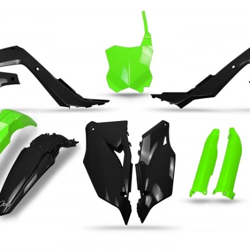 UFO Plastics Kit Black/Neon Green – Kawasaki