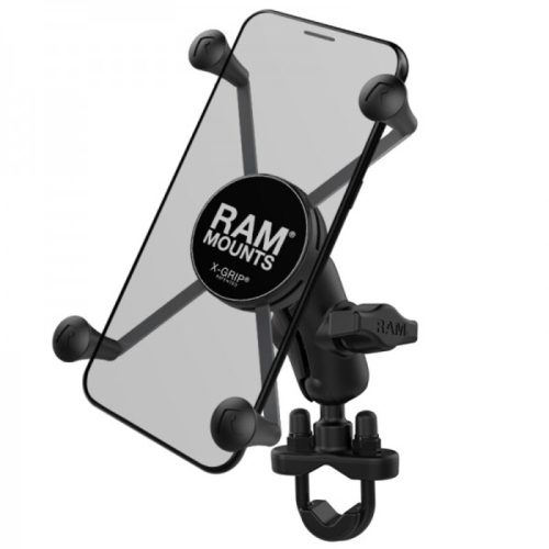 RAM MOUNTS X-Grip® Short Arm Phone Holder with Handlebar U-Bolt Base – Large Phones