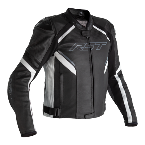 RST Sabre Airbag Jacket Leather – Black/White Size S