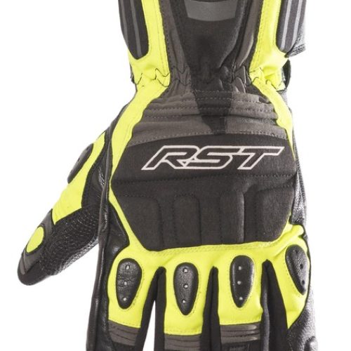 RST Storm Waterproof CE Gloves Leather/Textile – Flo Yellow Size S/08