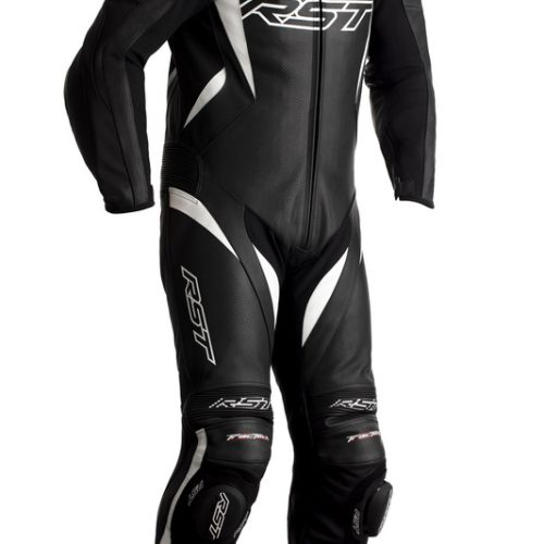 RST Tractech EVO 4 CE Race Leather Suit – Black With White Stripes Size EU48/XS