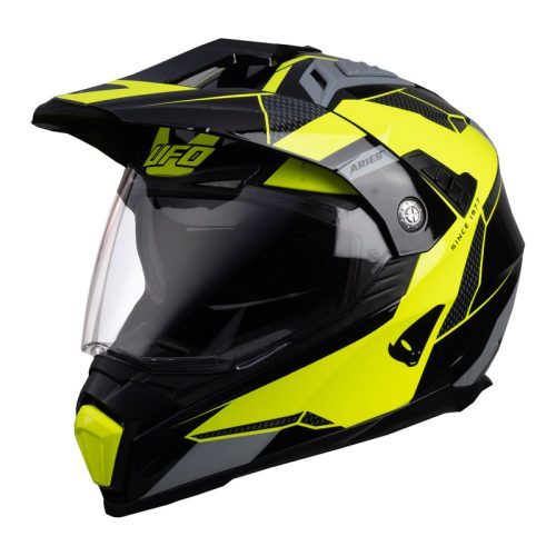 UFO Aries Helmet – Black/Neon Yellow
