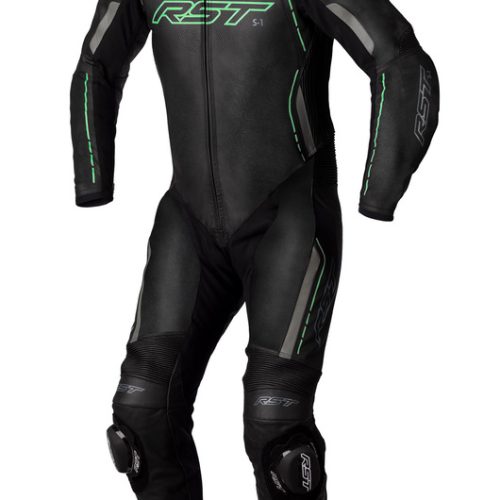 RST S1 CE Leather Suit – Black/Grey/Neon Green Size XS